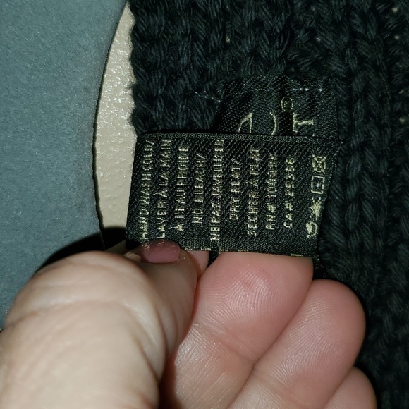 Pure Handknit Summer Crush Black Ribbed Wrap Sweater Size L/XL - Picture 7 of 8